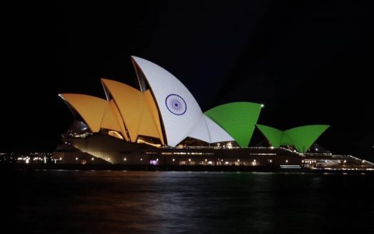 Historical moment - Indian flag colours on Sydney Opera House