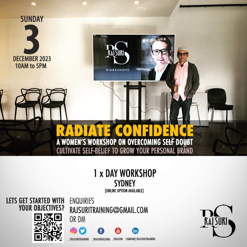RADIATE CONFIDENCE A Women's Workshop on Overcoming Self Doubt Cultivate Self Belief to Grow Your Personal Brand by Raj Suri